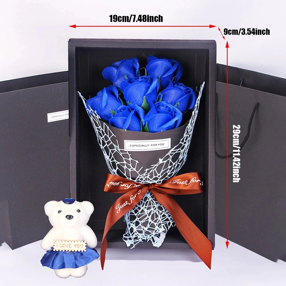 Bouquet de fleurs artificielles, idée cadeau élégante et romantique pour la Saint-Valentin