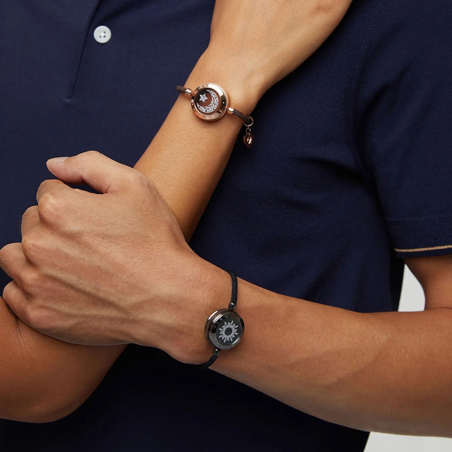 Ensemble de bracelets tactiles Soleil et Lune