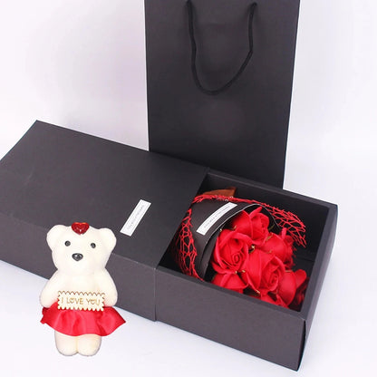 Bouquet de fleurs artificielles, idée cadeau élégante et romantique pour la Saint-Valentin