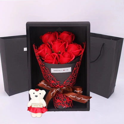 Bouquet de fleurs artificielles, idée cadeau élégante et romantique pour la Saint-Valentin